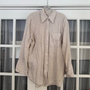 Banana Republic Light Tan 100% Linen Button Down Shirt